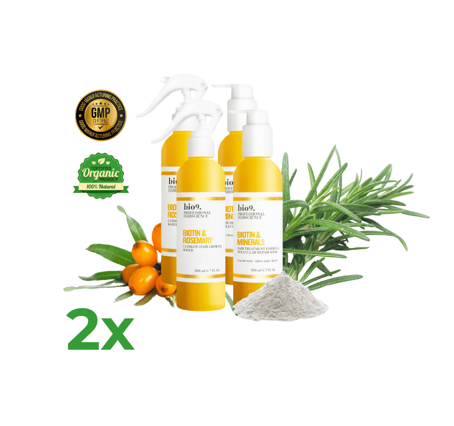 2 x Bio9 Ultimate  2-Step Hair Transformation System